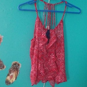 Sheer spaghetti strap tank